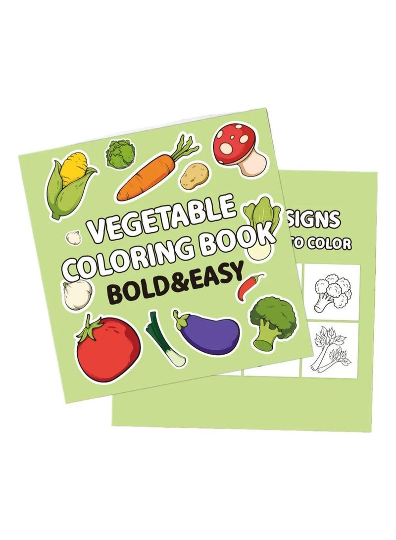 Capstro Bold & Easy Coloring Book for Kids – Cute, Simple Designs for Relaxing Creative Play | Large Illustration Art Book for Children – Cute Vegetable Theme - Image 1